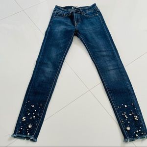 Denim pearl skinny jeans